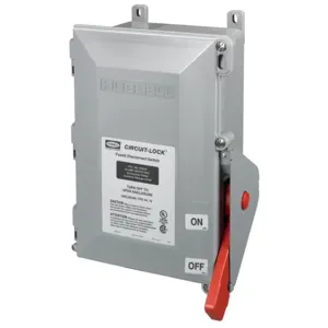 HUBBELL WIRING DEVICE-KELLEMS FDS30 Enclosed Disconnect Switch, 600 VAC, 3 Pole, 30 A, Grey | AC8QGN 3D340