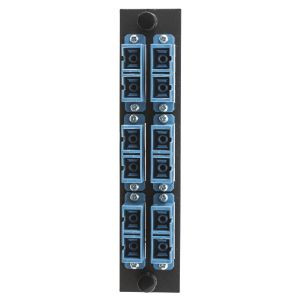 HUBBELL WIRING DEVICE-KELLEMS FSPSCDS6B Glasfaser-Panel-Adapter, 12 Fasern, 6 Sc Duplex, Zirkonhülse, blau | CE6NZB