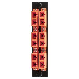 HUBBELL WIRING DEVICE-KELLEMS FSPSCDS6OR Glasfaser-Panel-Adapter, 12 Fasern, 6 Sc Duplex, Zirkonhülse, Orange | CE6NZC