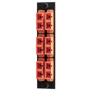 HUBBELL WIRING DEVICE-KELLEMS FSPSCDS6OR Fiber Optic Panel Adapter, 12-Fiber, 6 Sc Duplex, Zircon Sleeve, Orange | CE6NZC