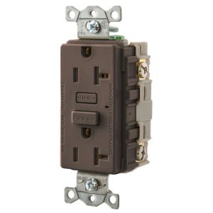 HUBBELL WIRING DEVICE-KELLEMS GF20 Gfci Receptacle, 20A, Brown | BD4DWH