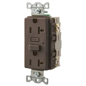 HUBBELL WIRING DEVICE-KELLEMS GF20 Gfci Receptacle, 20A, Brown | BD4DWH