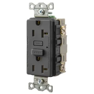 HUBBELL WIRING DEVICE-KELLEMS GF20BK Gfci Receptacle, 20A, Black | BD4CRH