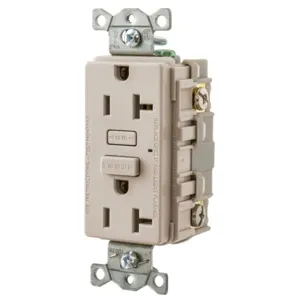 HUBBELL WIRING DEVICE-KELLEMS GF20LA Gfci Receptacle, 20A, Light Almond | BD2EVF