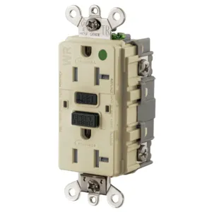 HUBBELL WIRING DEVICE-KELLEMS GF8300SGI Gfci Receptacle, 20A 125V Industrial Ground Fault Receptacle, Ivory | BD3WTJ