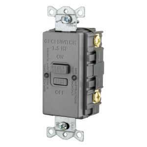 HUBBELL WIRING DEVICE-KELLEMS GFBFHP20GY Gfci Receptacle, Blank Face, 20A 125V, Hp Rated, Gray | BD4GKY