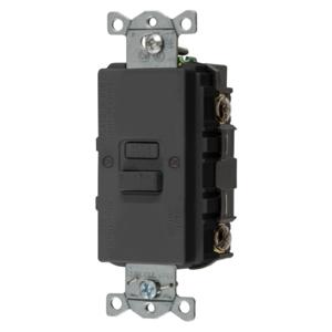 HUBBELL WIRING DEVICE-KELLEMS GFBFST20BK Gfci Receptacle, 20A 125V, 2-Pole 3-Wire Grounding, Black | AH8ZZN 39EA27