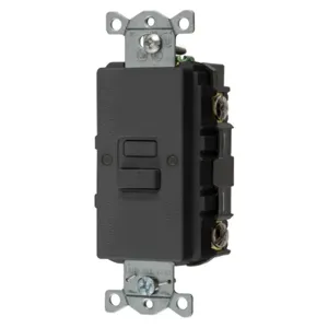 HUBBELL WIRING DEVICE-KELLEMS GFBFST20BK Gfci Receptacle, 20A 125V, 2-Pole 3-Wire Grounding, Black | AH8ZZN 39EA27