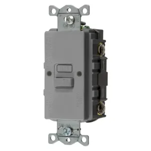 HUBBELL WIRING DEVICE-KELLEMS GFBFST20GY Gfci Receptacle, 20A 125V, 2-Pole 3-Wire Grounding, Gray | AH8ZZP 39EA28