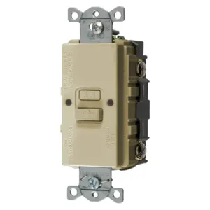 HUBBELL WIRING DEVICE-KELLEMS GFBFST20I Gfci Receptacle, 20A 125V, 2-Pole 3-Wire Grounding, Ivory | AH8ZZQ 39EA29