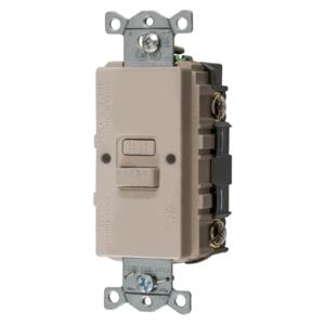 HUBBELL WIRING DEVICE-KELLEMS GFBFST20LA Gfci Receptacle Self Test Faceless, 20A 125V, 2-Pole 3-Wire Grounding, Almond | BD4LUN