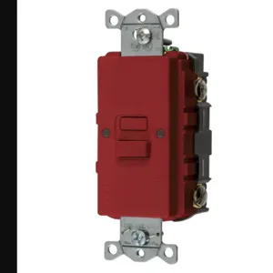 HUBBELL WIRING DEVICE-KELLEMS GFBFST20R Gfci Receptacle, 20A 125V, 2-Pole 3-Wire Grounding, Red | AH8ZZT 39EA31