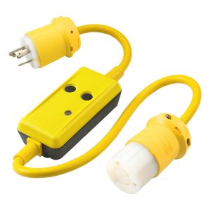 HUBBELL WIRING DEVICE-KELLEMS GFP3C20MTL Gfci Line Cord, Portable, Manual, 20A 120VAC, L5-20R, 3 Ft, 4-6 Ma, Yellow | CE6RAB