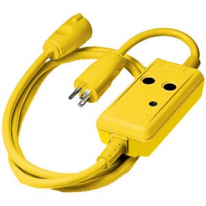 HUBBELL WIRING DEVICE-KELLEMS GFP6C15A Gfci Line Cord, Portable, Auto, 15A 120VAC, 5-15R, 6 Ft, 4-6 Ma, Yellow | AE7QZR 6A676