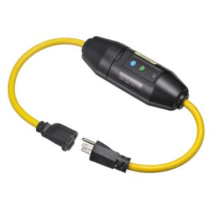 HUBBELL WIRING DEVICE-KELLEMS GFPIL15125A Gfci Line Cord, Portable, Auto, 15A 125V, 5-15R, 25 Ft, Single Tap, Yellow | CE6RAF