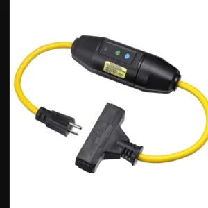 HUBBELL WIRING DEVICE-KELLEMS GFPIL15125TRIA Gfci Line Cord, Portable, Auto, 15A125V, 5-15R, 25 Ft, Triple Tap, Yellow | CE6RAH