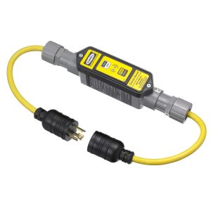 HUBBELL WIRING DEVICE-KELLEMS GFPIL20250LKA Gfci Line Cord, Portable, Auto, 20A 250V, L6-20R, 25 Ft, Triple Tap, Yellow | CE6RAM