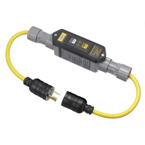 HUBBELL WIRING DEVICE-KELLEMS GFPIL20250LKM Gfci Line Cord, Portable, Manual, 20A 250V, L5-20R, 25 Ft, Triple Tap, Yellow | CE6RAN