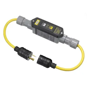 HUBBELL WIRING DEVICE-KELLEMS GFPIL20125LKM Gfci Line Cord, Portable, Manual, 20A 125V, L5-20R, 25 Ft, Triple Tap, Yellow | CE6RAL