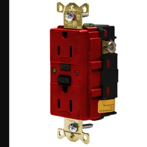 HUBBELL WIRING DEVICE-KELLEMS GFR5262SGR GFCI Duplex 15A 125V Red | AF7LEQ 21VK85