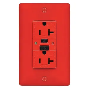 HUBBELL WIRING DEVICE-KELLEMS GFR5362SGR Gfci Duplex 20a 125v Red | AF7LEX 21VK91