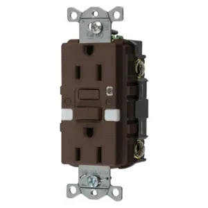 HUBBELL WIRING DEVICE-KELLEMS GFRST15NL GFCI Receptacle, Industrial, Decorator Duplex, Flush Mount, 15A | BD4BPV 45UE64