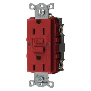 HUBBELL WIRING DEVICE-KELLEMS GFRST15R Gfci-Buchse, 15 A 125 V, 2-polige 3-Draht-Erdung, 5-15R, rot | AH8ZZE 39EA19