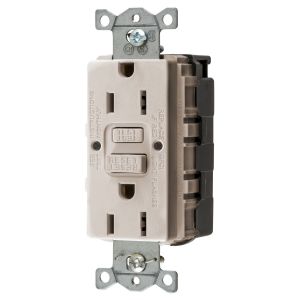 HUBBELL WIRING DEVICE-KELLEMS GFRST15SNAPLANA Gfci-Buchse, Selbsttest, 15 A 125 V, 5-15 R, helle Mandel | BD4LUQ