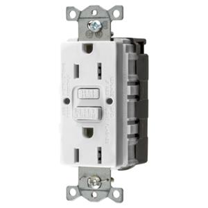 HUBBELL WIRING DEVICE-KELLEMS GFRST15SNAPW Gfci Receptacle, 15A 125V, 2-P 3-W Grounding, 5-15R, White | AH9ABA 39EA64