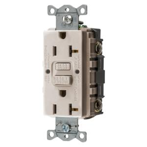 HUBBELL WIRING DEVICE-KELLEMS GFRST20LA Gfci Receptacle, 20A 125V, 2-Pole 3-Wire Grounding, 5-20R, Light Almond | BD4BPX