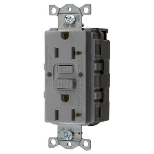 HUBBELL WIRING DEVICE-KELLEMS GFRST20SNAPGY Gfci Receptacle, 20A 125V, 2-P 3-W Grounding, 5-20R, Gray | BD3NXZ