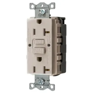 HUBBELL WIRING DEVICE-KELLEMS GFRST20SNAPLA Gfci Receptacle, 20A 125V, 2-P 3-W Grounding, 5-20R, Light Almond | BD4KWV