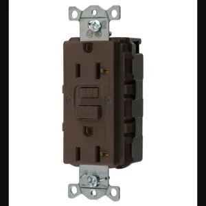 HUBBELL WIRING DEVICE-KELLEMS GFRST20SNAP Gfci Receptacle, 20A 125V, 2-P 3-W Grounding, 5-20R, Brown | AH9ABC 39EA67