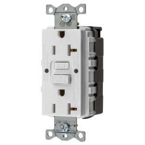 HUBBELL WIRING DEVICE-KELLEMS GFRST20SNAPW Gfci Receptacle, 20A 125V, 2-P 3-W Grounding, 5-20R, White | AH9ABD 39EA68