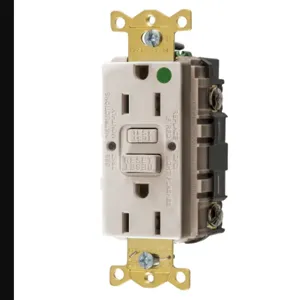 HUBBELL WIRING DEVICE-KELLEMS GFRST82LAU Gfci Receptacle, 15A 125V, 2-P 3-W Grounding, 5-15R, Light Almond | BD4CRV