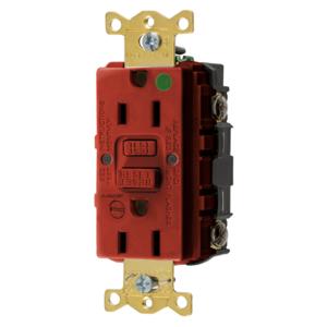 HUBBELL WIRING DEVICE-KELLEMS GFRST82RB Gfci Receptacle, 15A 125V, 5-15R, With Alarm, Almond | BD4DWW