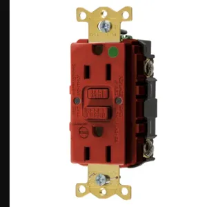 HUBBELL WIRING DEVICE-KELLEMS GFRST82RB Gfci Receptacle, 15A 125V, 5-15R, With Alarm, Almond | BD4DWW