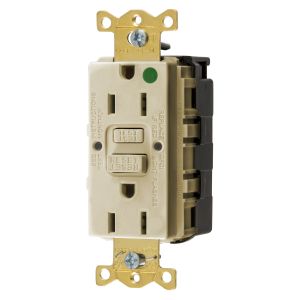 HUBBELL WIRING DEVICE-KELLEMS GFRST82SNAPI GFCI Receptacle, Heavy Use Hospital Grade, Decorator Duplex, 15A | BD4ARA 45UD97