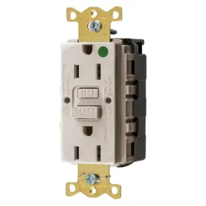 HUBBELL WIRING DEVICE-KELLEMS GFRST82SNAPLA GFCI Receptacle, Heavy Use Hospital Grade, Decorator Duplex, 15A | BD4LUU 45UD98