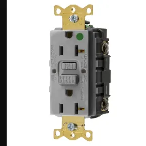 HUBBELL WIRING DEVICE-KELLEMS GFRST83GY Gfci Receptacle, 20A 125V, 2-P 3-W Grounding, 5-20R, Gray | AH9AAC 39EA40