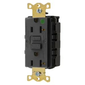 HUBBELL WIRING DEVICE-KELLEMS GFRST83SNAPBK GFCI Receptacle, Heavy Use Hospital Grade, Decorator Duplex, 20A | BD3PRK 45UE22