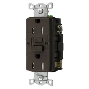 HUBBELL WIRING DEVICE-KELLEMS GFTRST15 GFCI Receptacle, Commercial, Decorator Duplex, Flush Mount, 15A | BD4KXB 45UF32