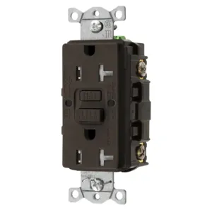 HUBBELL WIRING DEVICE-KELLEMS GFTRST20 GFCI Receptacle, Commercial, Decorator Duplex, Flush Mount, 20A | BD4JXN 45UF40