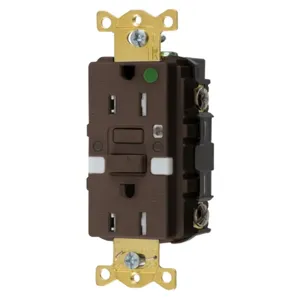 HUBBELL WIRING DEVICE-KELLEMS GFTRST82NL GFCI Receptacle, Heavy Use Hospital Grade, Decorator Duplex, 15A | BD4GNJ 45UG13