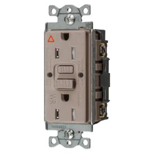 HUBBELL WIRING DEVICE-KELLEMS GFTWRST15ALIG Gfci Receptacle, 15A 125V, 2-Pole 3-Wire Grounding, 5-15R, Almond | BD4LVE