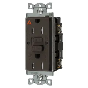 HUBBELL WIRING DEVICE-KELLEMS GFTWRST15IG GFCI Receptacle, Commercial, Decorator Duplex, Flush Mount, 15A | BD4ARM 45UF64