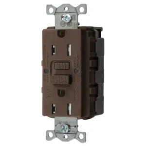 HUBBELL WIRING DEVICE-KELLEMS GFTWRST15SNAP GFCI Receptacle, Commercial, Decorator Duplex, Flush Mount, 15A | BD4JYE 45UE28