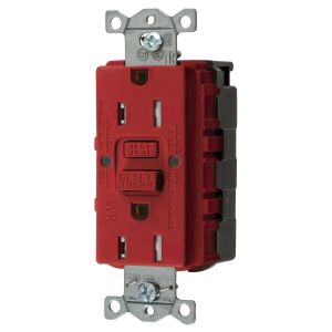 HUBBELL WIRING DEVICE-KELLEMS GFTWRST15SNAPR Gfci-Buchse, 15A 125V, 2-P 3-W Erdung, 5-15R, Rot | BD4KZA