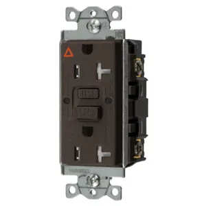 HUBBELL WIRING DEVICE-KELLEMS GFTWRST20IG GFCI Receptacle, Commercial, Decorator Duplex, Flush Mount, 20A | BD4BTA 45UF72