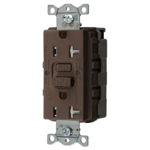 HUBBELL WIRING DEVICE-KELLEMS GFTWRST20SNAP GFCI Receptacle, Commercial, Decorator Duplex, Flush Mount, 20A | BD3WTW 45UE36